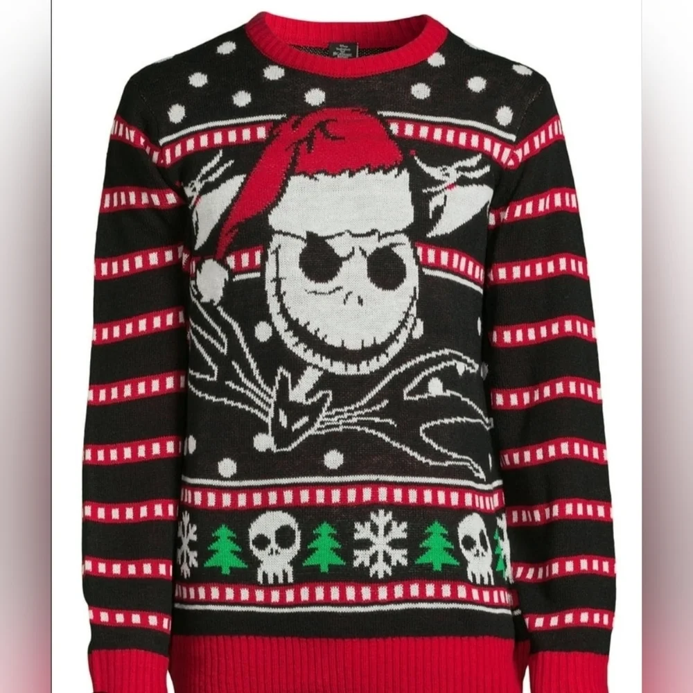 Disney Nightmare Before Christmas Men's Christmas Sweater With Long Sleeves